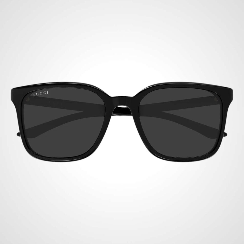 New GUCCI Sunglasses Black Square Acetate Gold Plaque Letter Logo 55-19-145 Mens - Picture 3 of 5